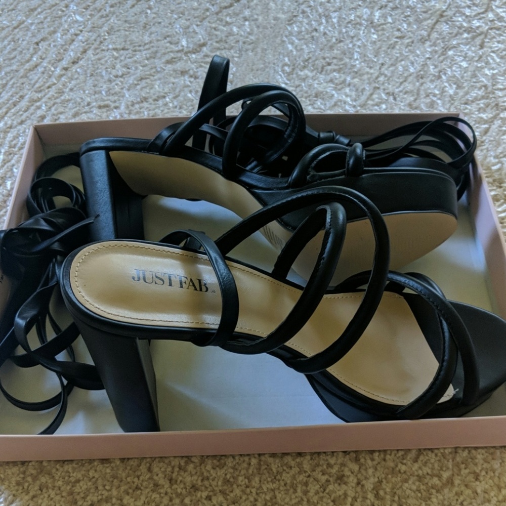 Lace up heeled sandals